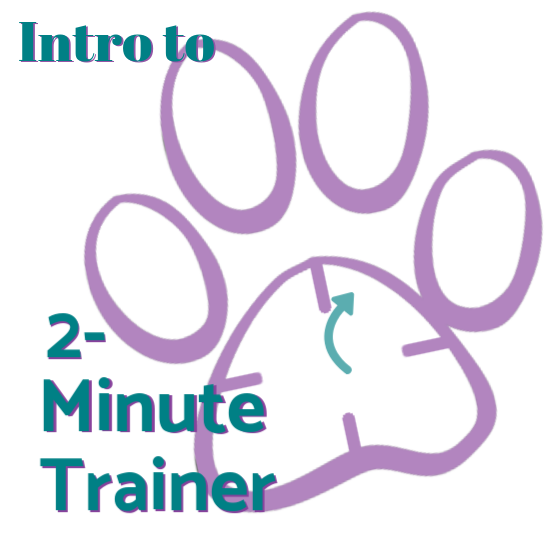 Logo for 2-Minute Trainer dog training.