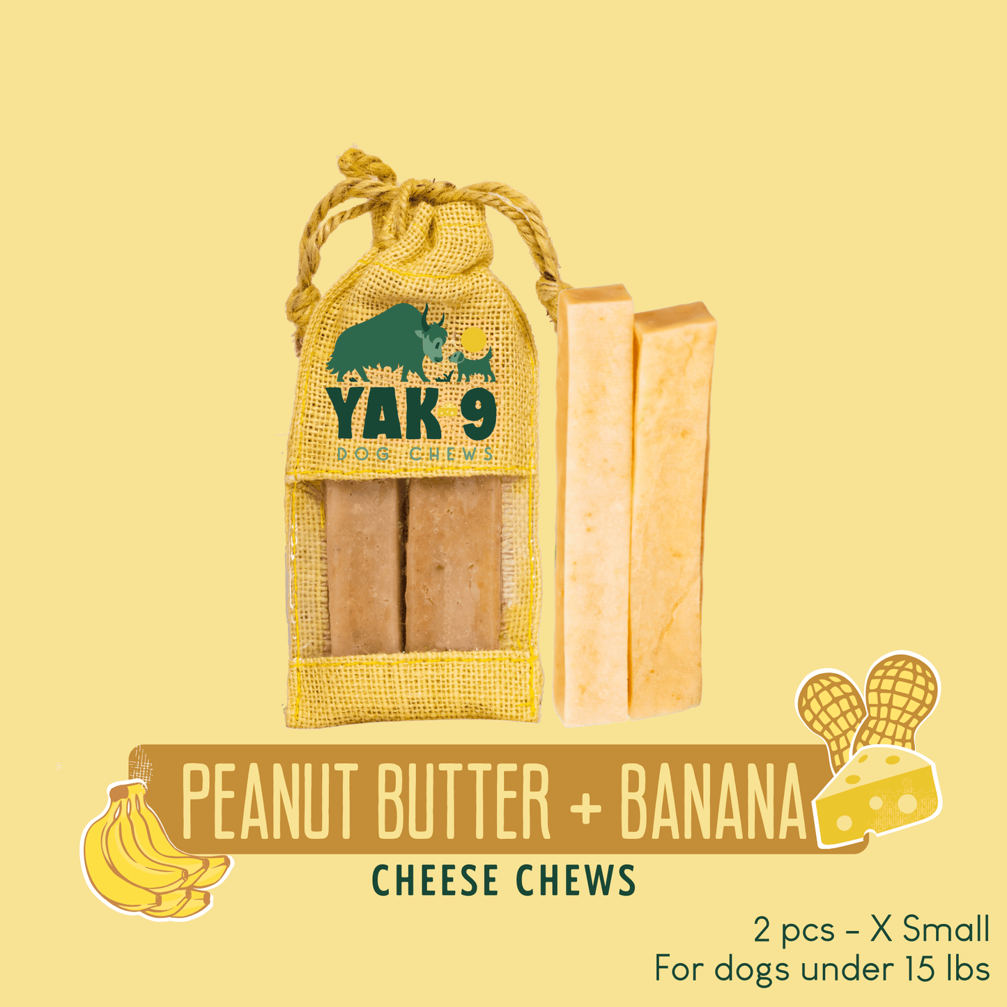 Peanut Butter & Banana Chews for Dogs - Partner Brand