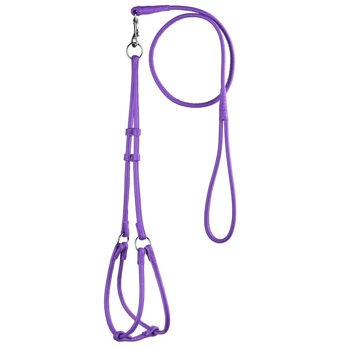 Soft Leather Round Step-In Dog Harness + Round Dog Lead - Partner Brand