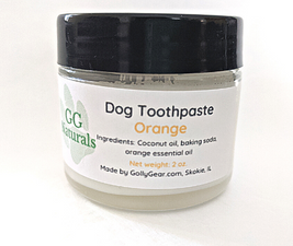 2 ounce jar of GG Naturals Orange Dog Toothpaste.