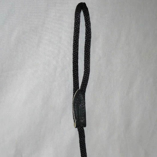 Close-up of the handle with leather detail of the Braided British Rope Slip Lead.