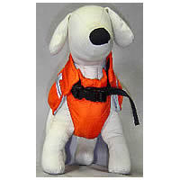 White dog mannequin showing the front of the Chillybuddy Winter Jacket.