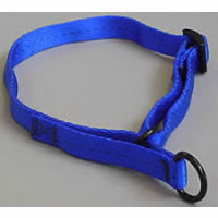 Close up of the blue White Pink Soft Slip Collar.