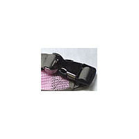 Detail of the metal pinch clasp of the Mesh Freedom Harness.