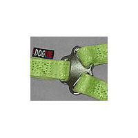 Detail of the strap attachment fitting in silver metal on the Microfiber Step-in Harness.