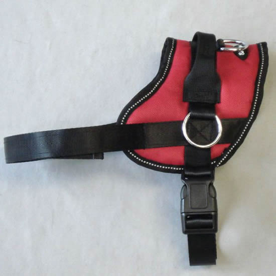 Side view of the red Reflective No-Pull Harness.