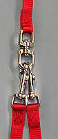 Detail of the two swivel toggles attached to the swivel ring of the Pet Walker Plus.