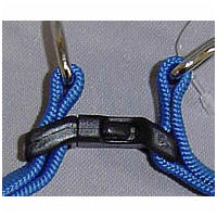 Close up view of the curved pinch clasp of the Timberwolf Step-in Harness.