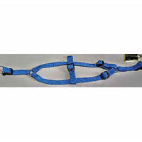 View of the Timberwolf Step-in Harness in blue open and laid flat.