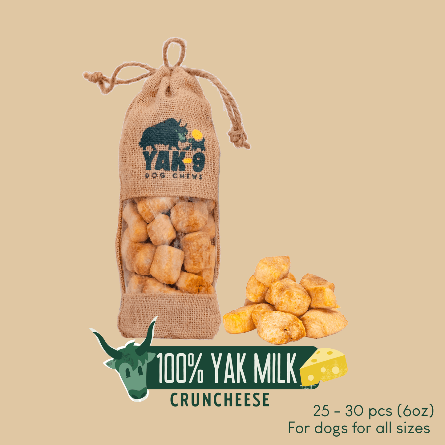 CrunCheese Yak Cheese Treats for Dogs - 6 oz - Partner Brand