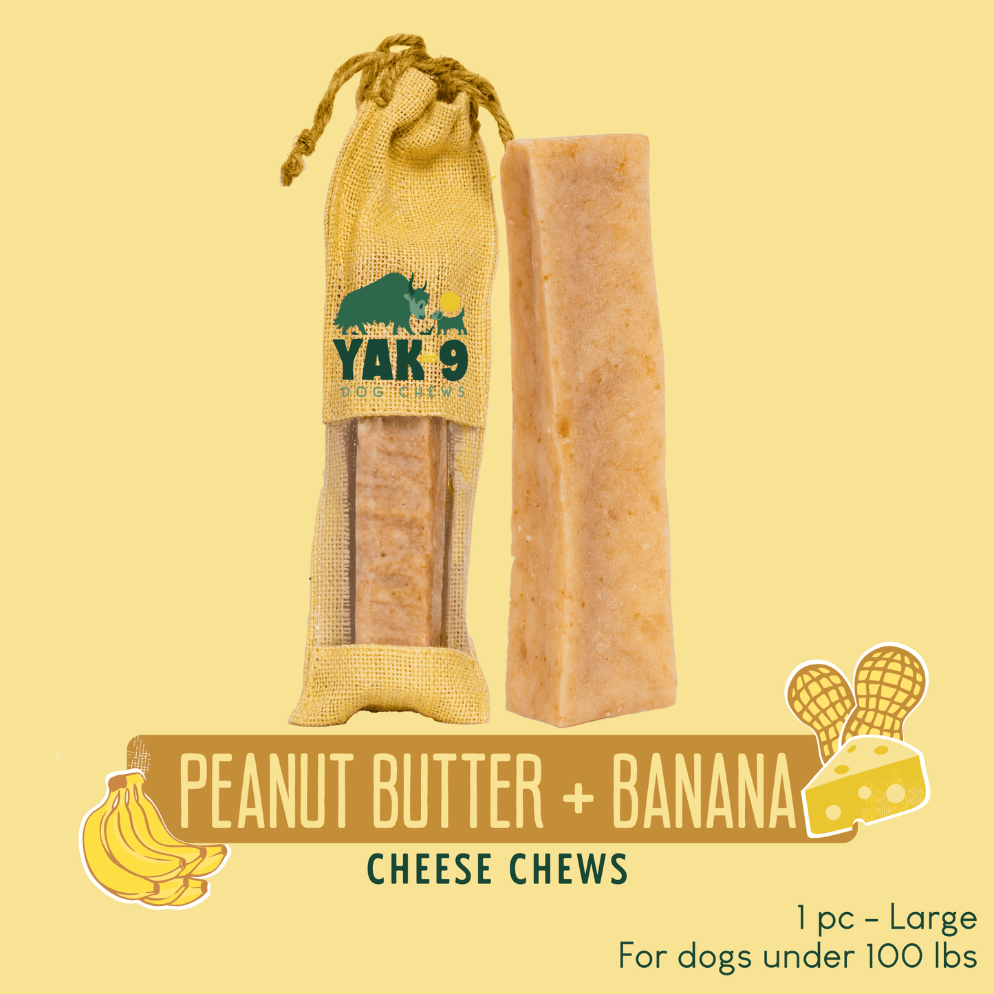 Peanut Butter & Banana Chews for Dogs - Partner Brand