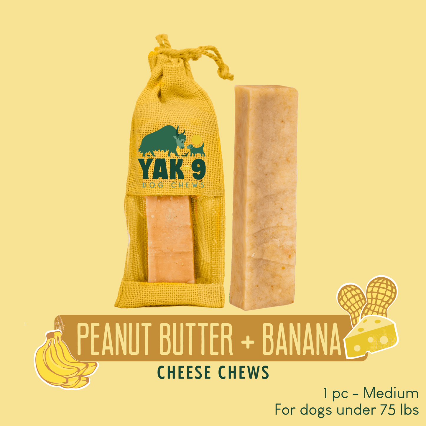 Peanut Butter & Banana Chews for Dogs - Partner Brand