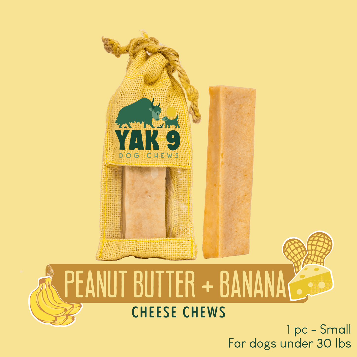 Peanut Butter & Banana Chews for Dogs - Partner Brand