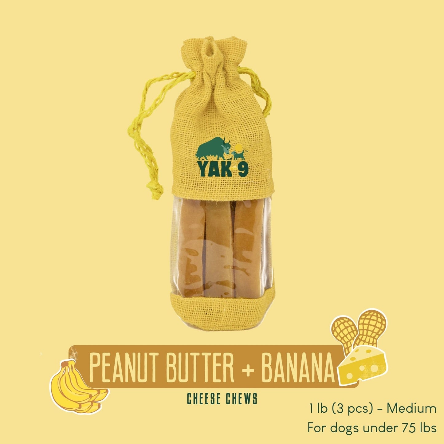 Peanut Butter & Banana Chews for Dogs - Partner Brand