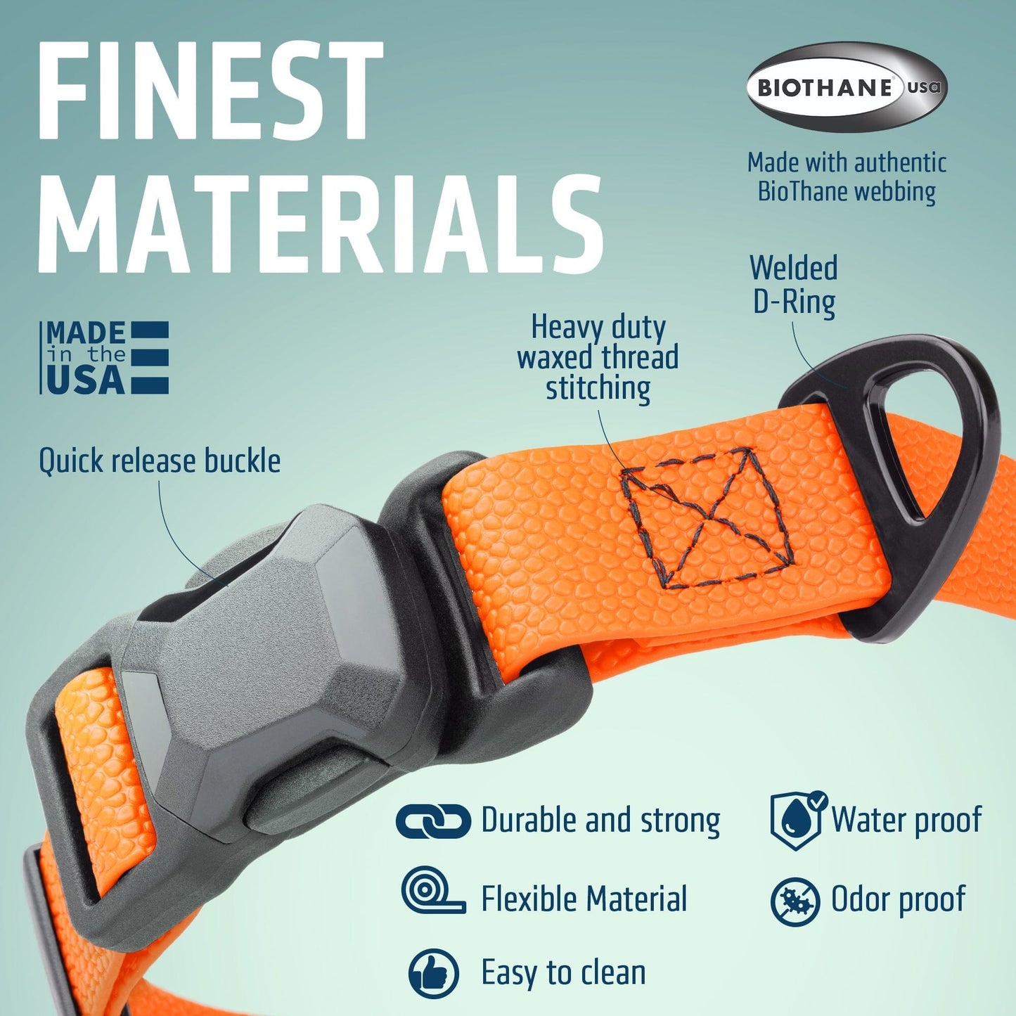 Dogline Pebble Emboss Biothane Dog Collar with Magnetic Buckle - Partner Brand