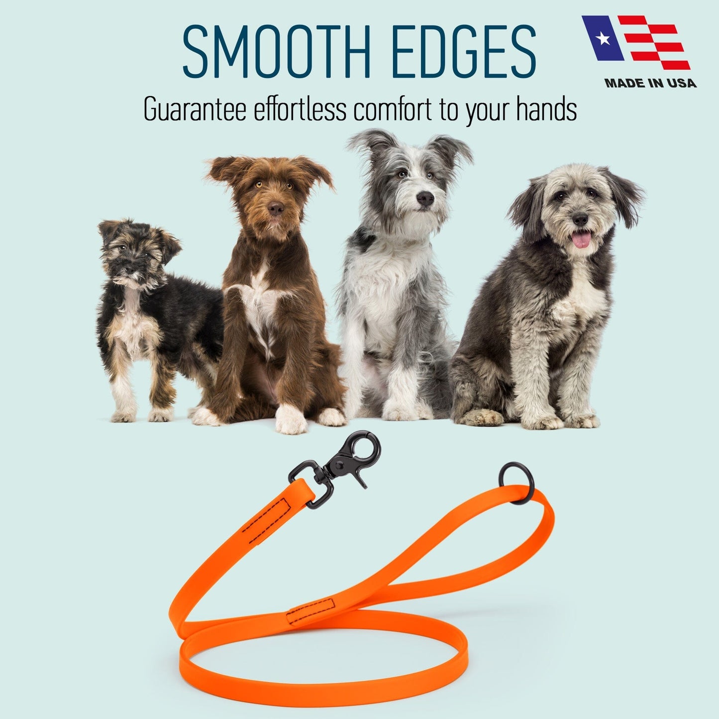 Biothane Dog Leash with Black Scissor Snap - Partner Brand