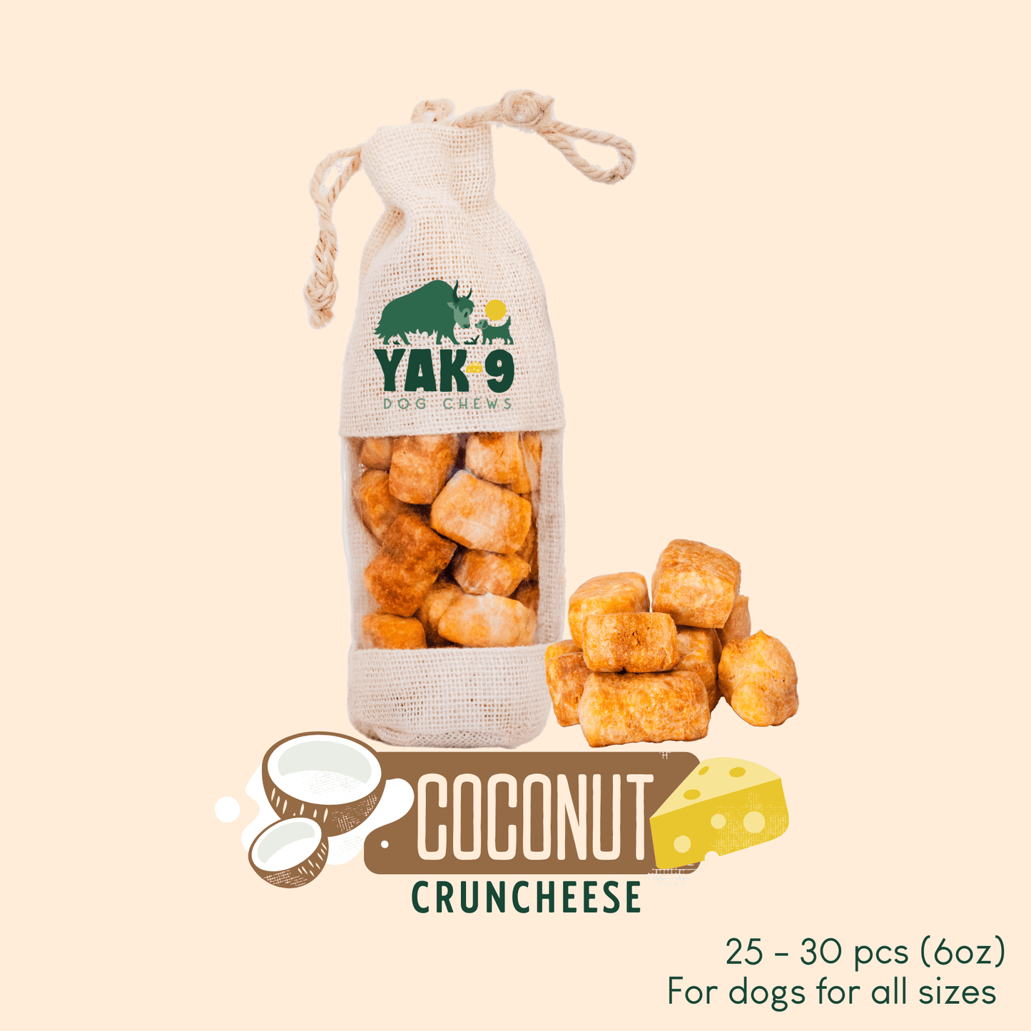 CrunCheese Yak Cheese Treats for Dogs - 6 oz - Partner Brand