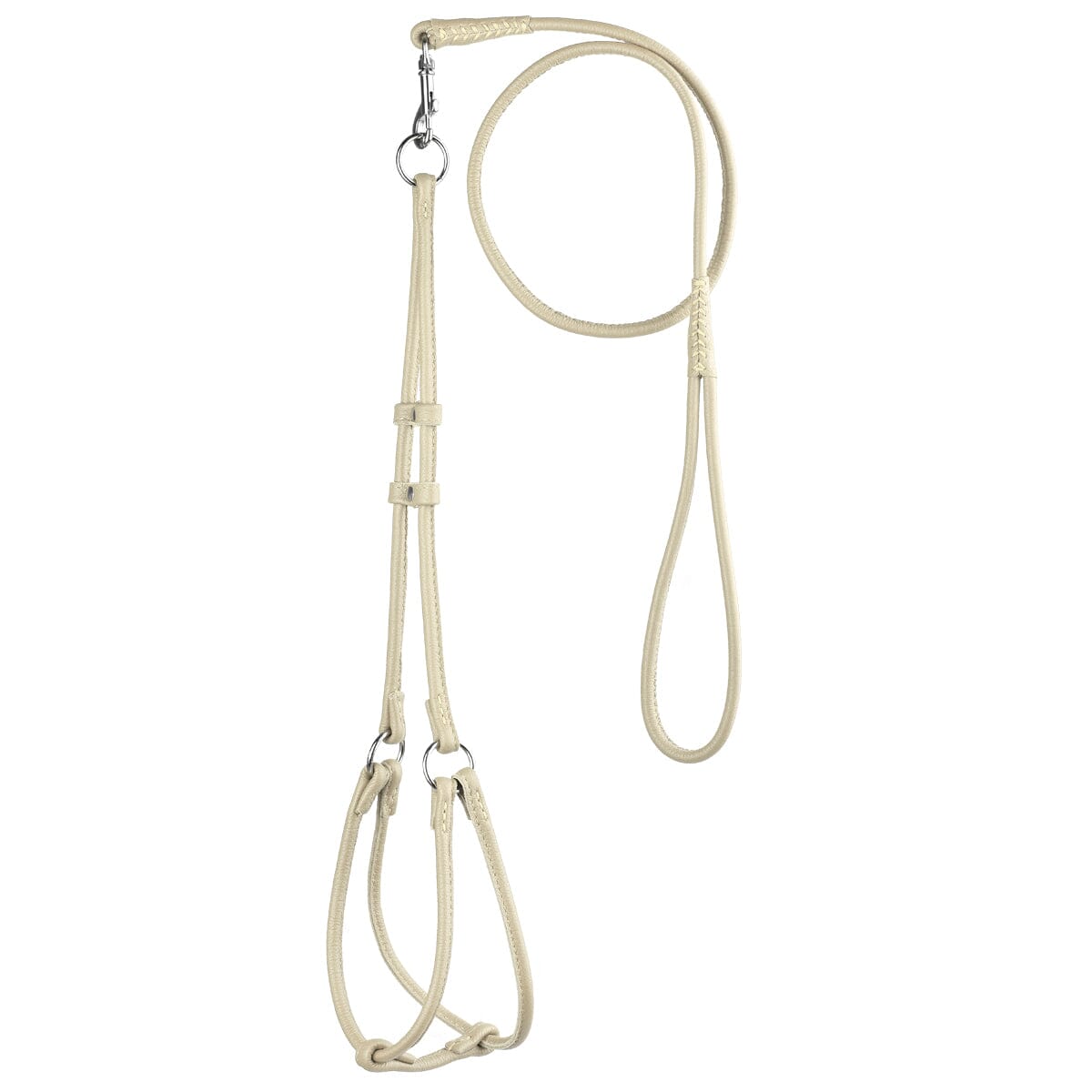 Soft Leather Round Step-In Dog Harness + Round Dog Lead - Partner Brand