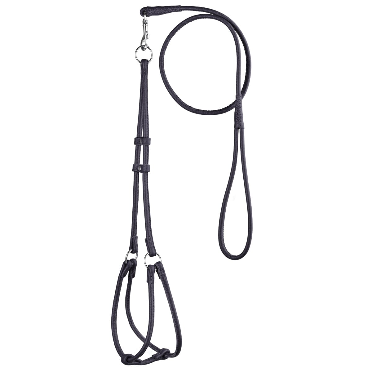 Soft Leather Round Step-In Dog Harness + Round Dog Lead - Partner Brand