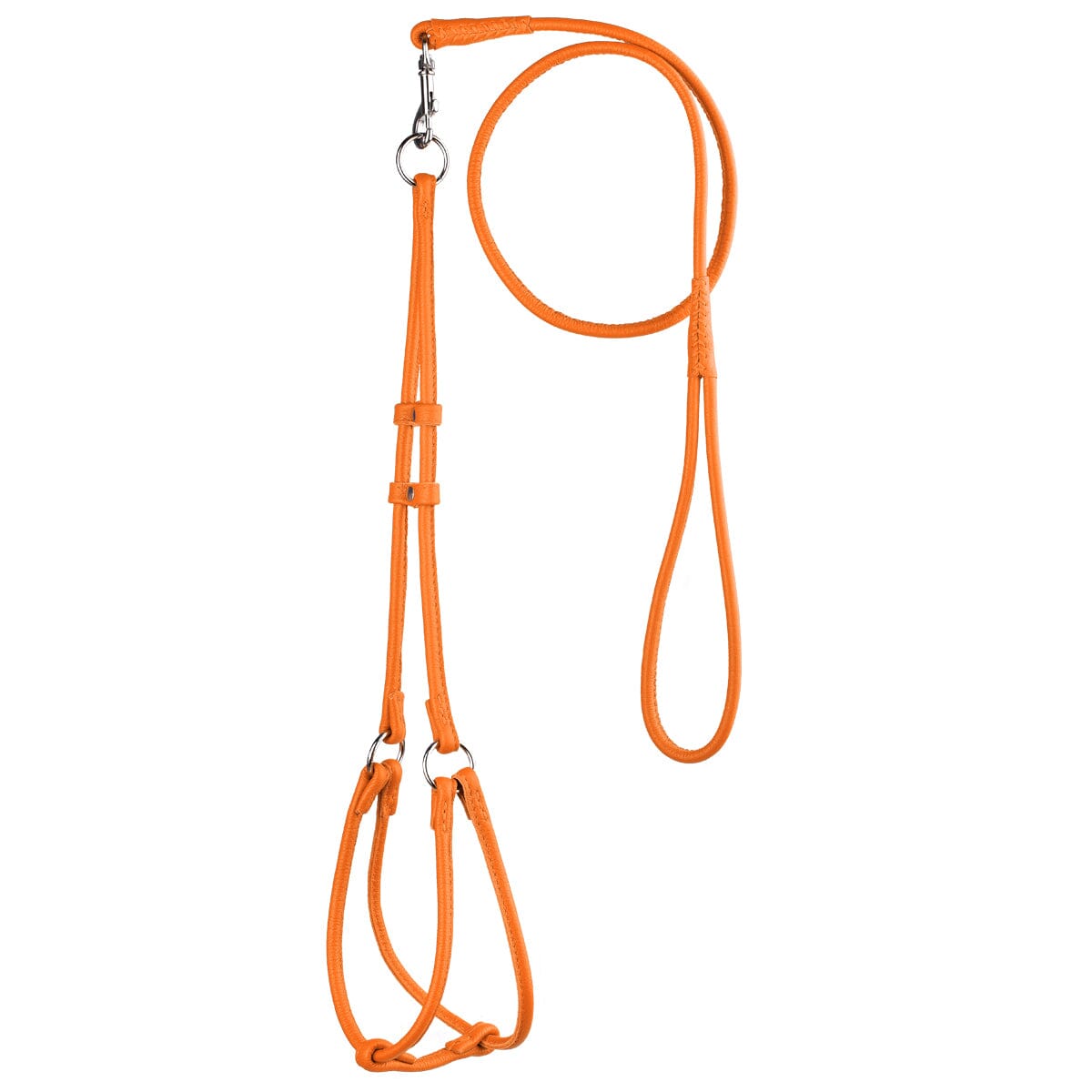 Soft Leather Round Step-In Dog Harness + Round Dog Lead - Partner Brand